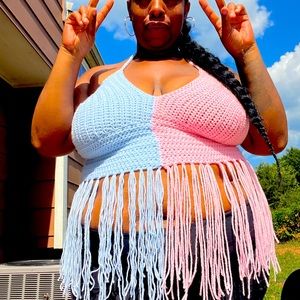 Cotton candy crop top